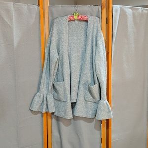 Bell sleeve open front cardigan